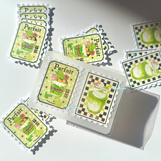 Parfait Menu Foil Sticker Set - Matcha