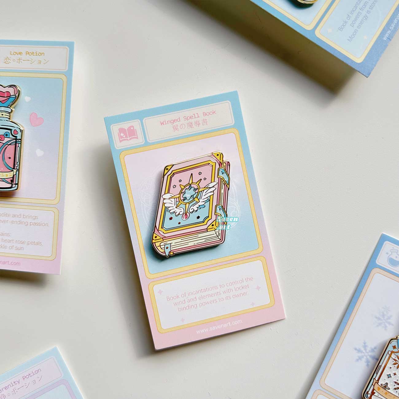 Enamel Pin: Winged Spell Book