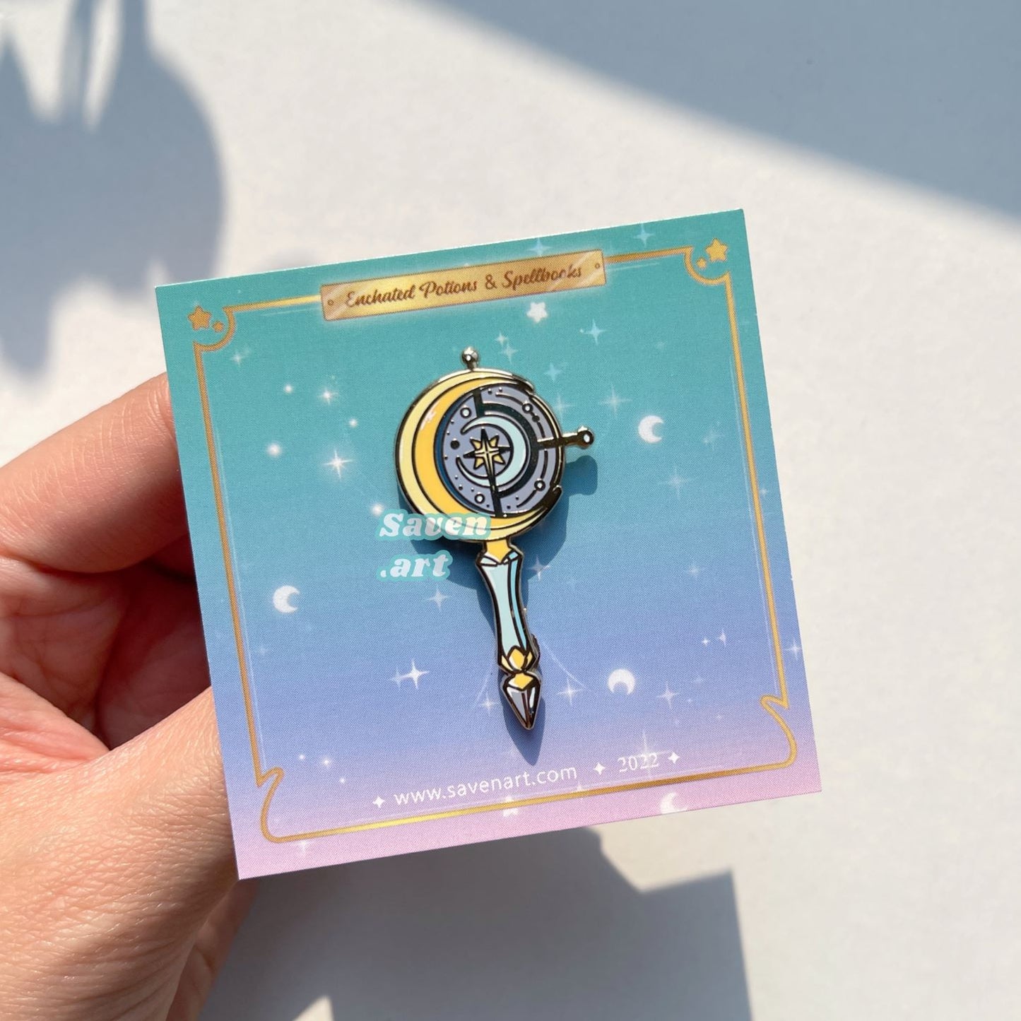 Enamel Pin: Moon Wand