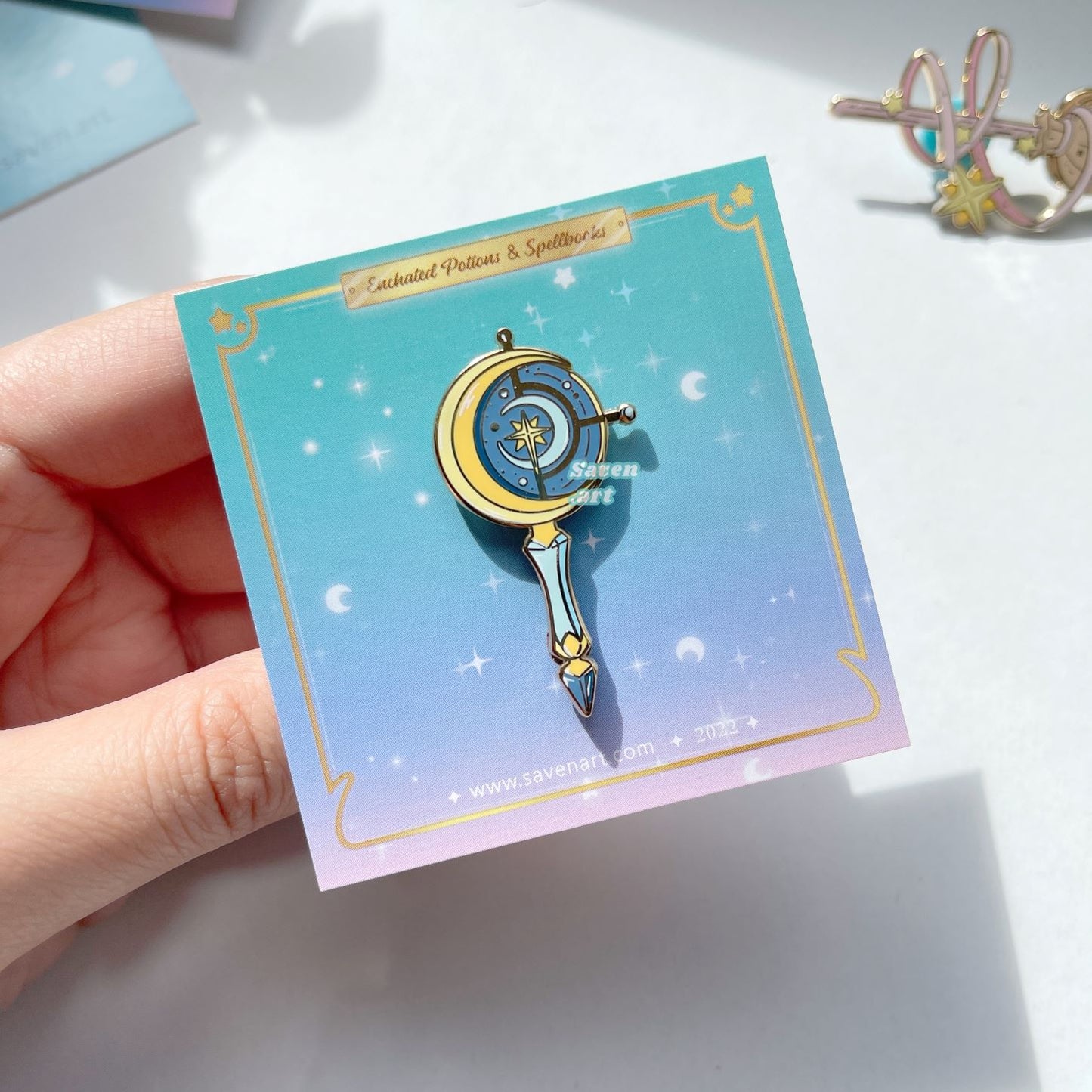 Enamel Pin: Moon Wand