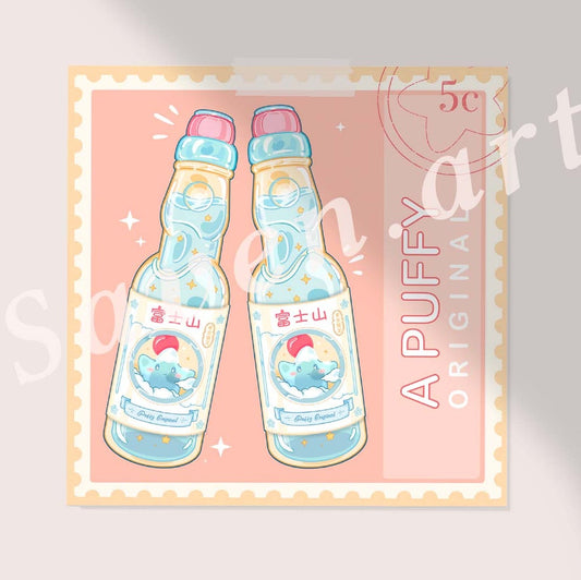 Print: Puffy Ramune Stamp Art