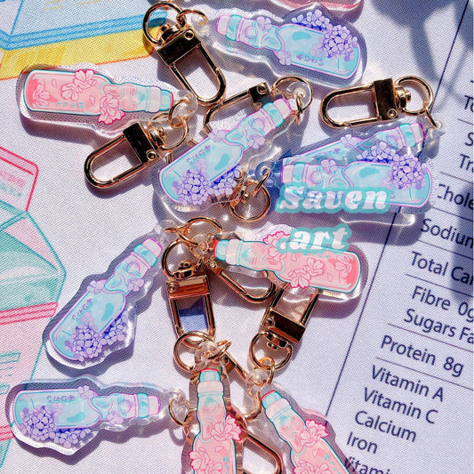 Acrylic Charm: Sakura and Hydrangea Ramune