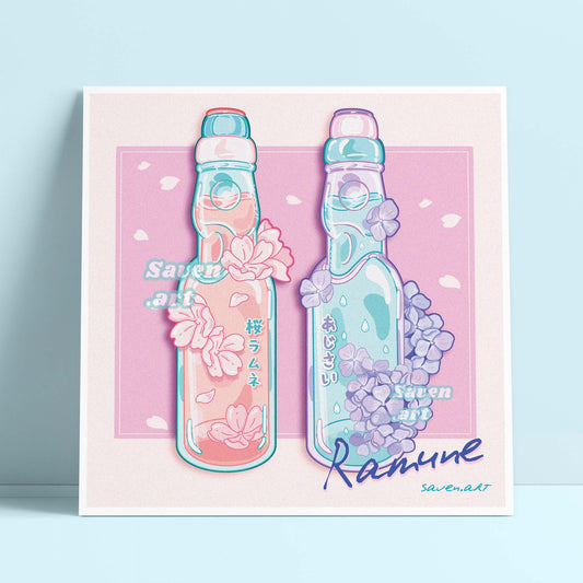 Print: Sakura and Hydrangea Ramune