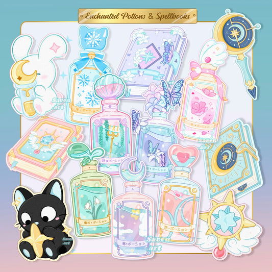 Sticker Set: Enchanted Potion and Spell Books