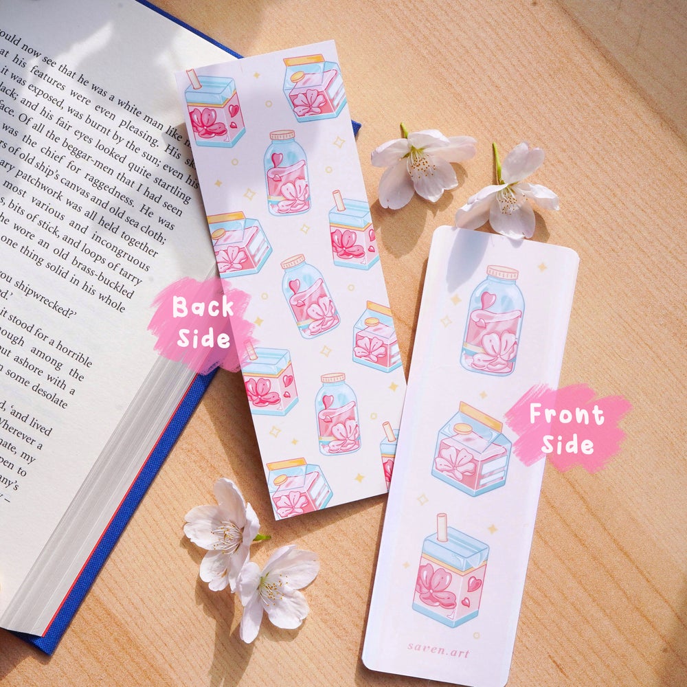 Bookmarks: Sakura Drinks | Milk Carton (Holographic)